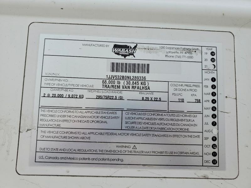 2022 Wabash SH Rfalhsa Refrigerated Van Trailer