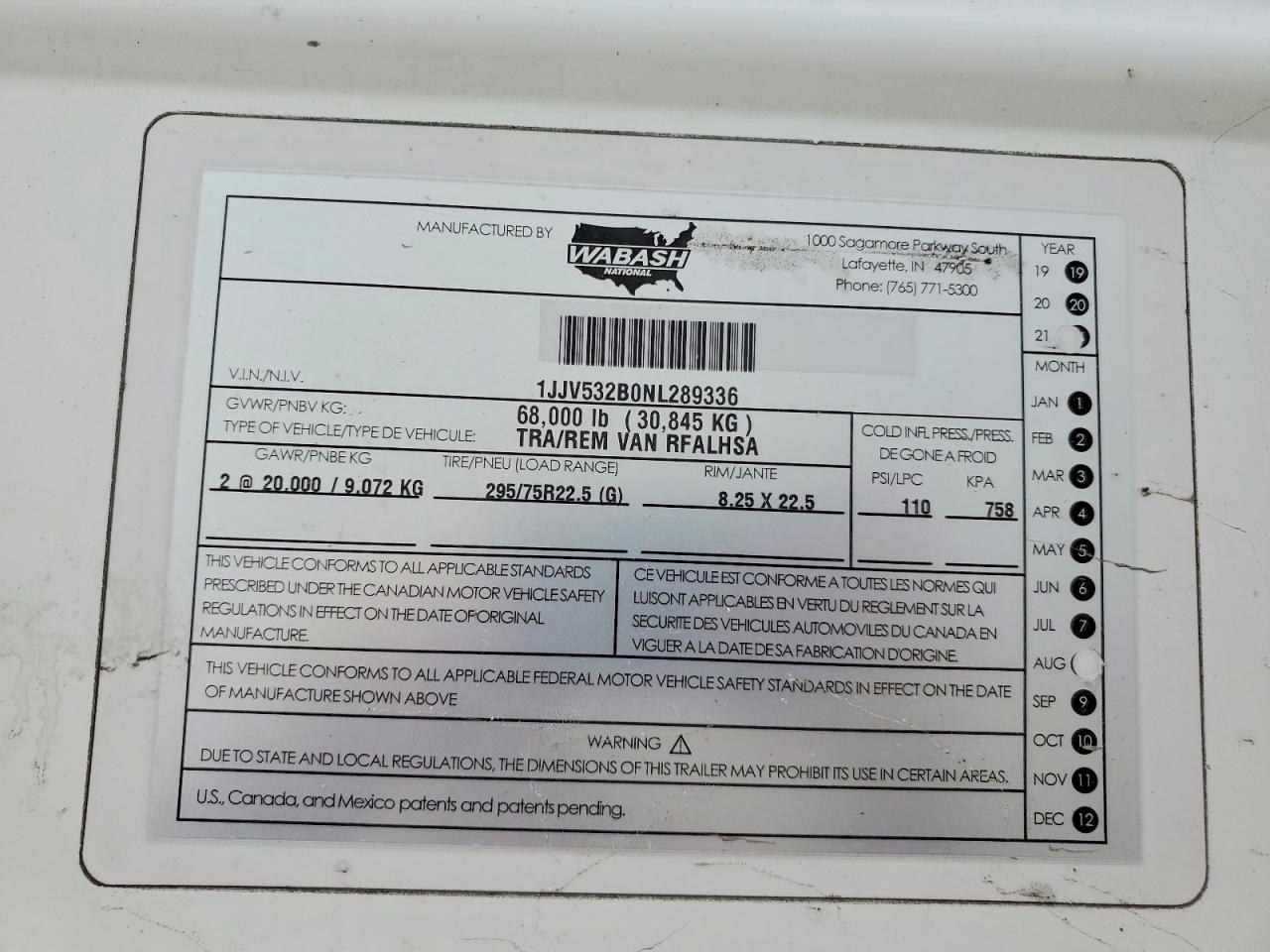 2022 Wabash SH Rfalhsa Refrigerated Van Trailer