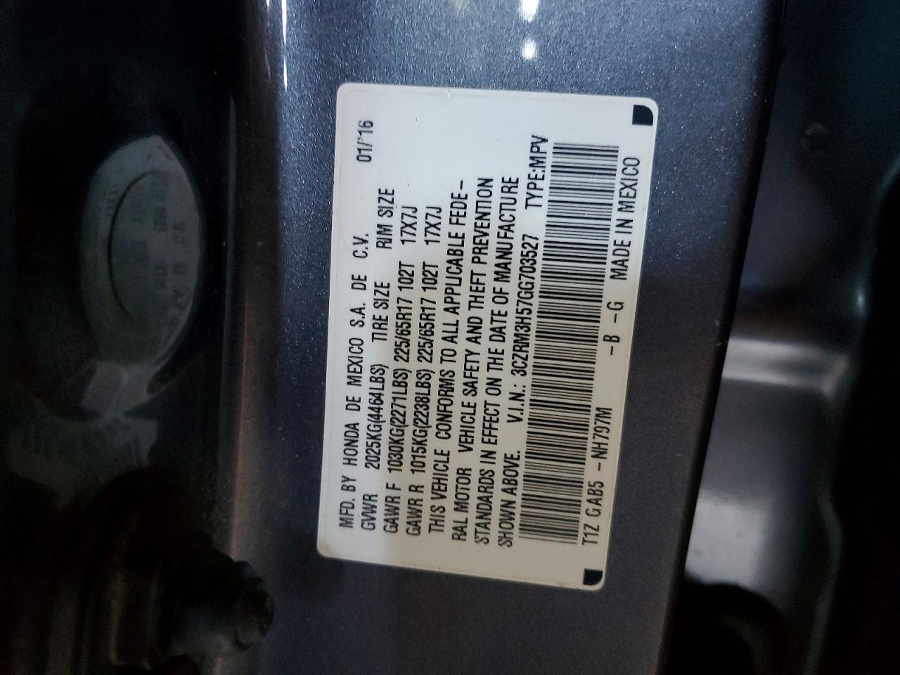 2016 Honda Cr-v ex