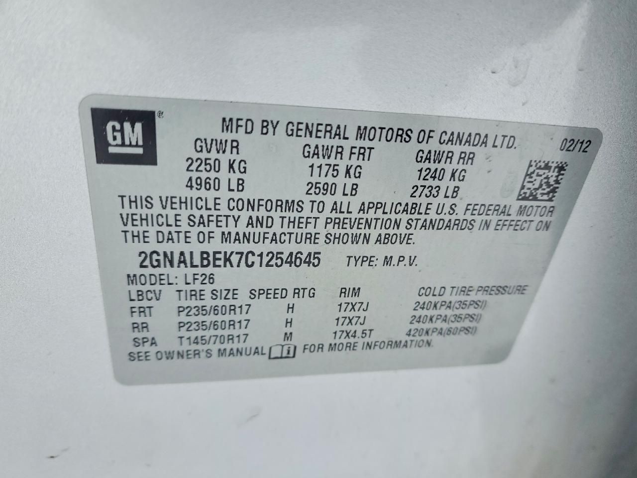 2012 Chevrolet Equinox ls