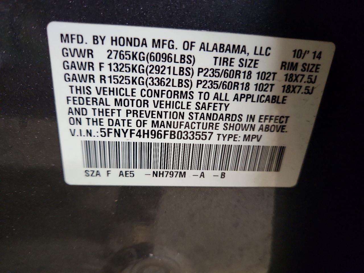 2015 Honda Pilot Touring