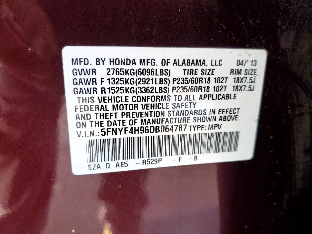 2013 Honda Pilot Touring