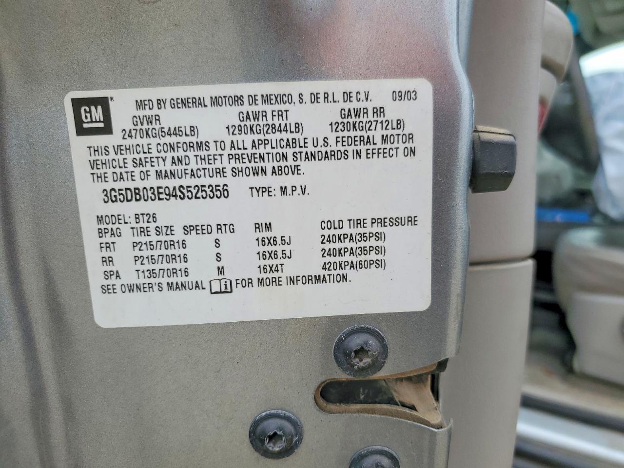 2004 Buick Rendezvous cx