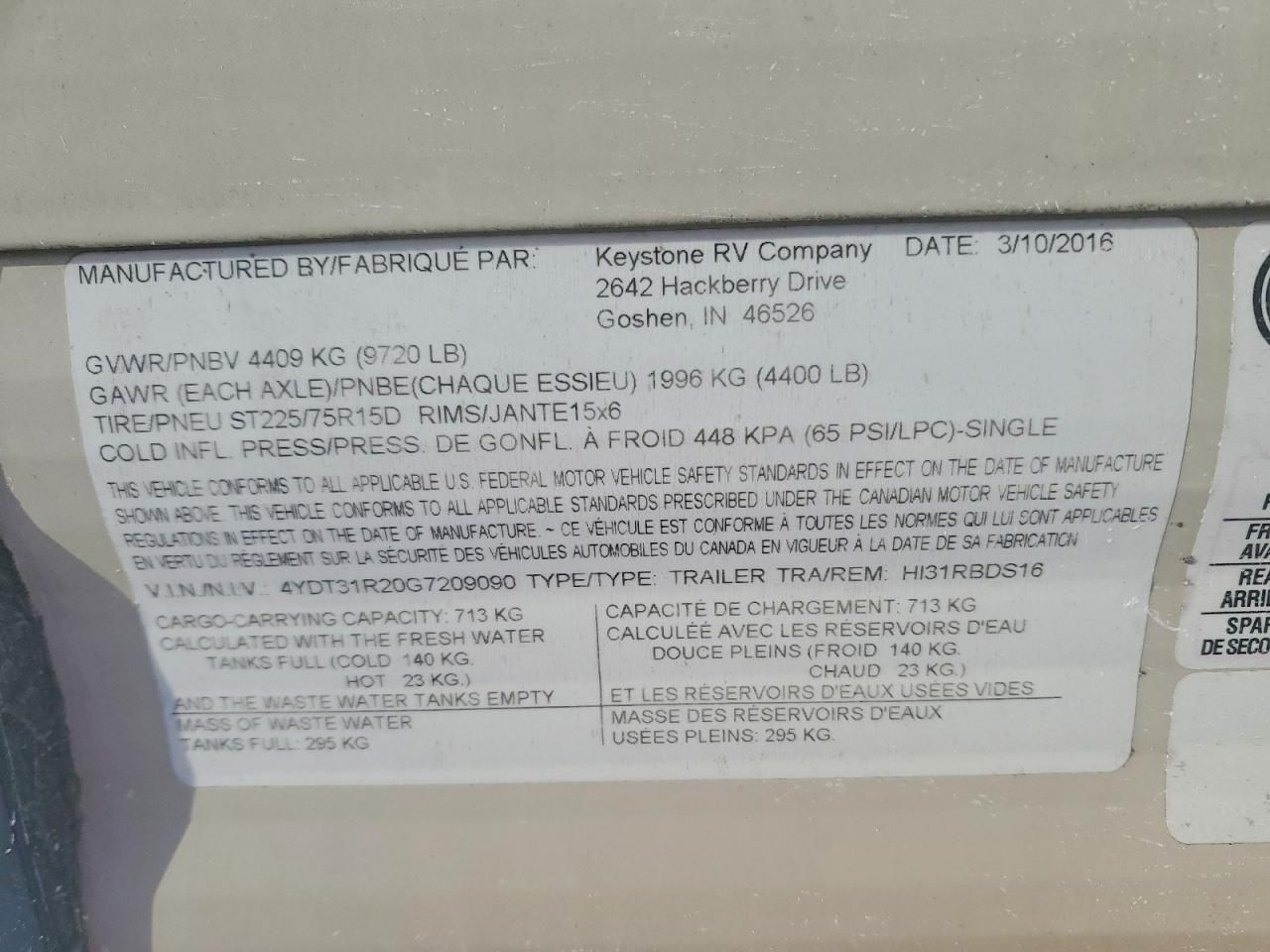 2016 Keystone 2016 Dutchman Hideout