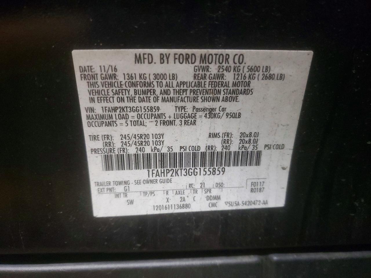 2016 Ford Taurus sho