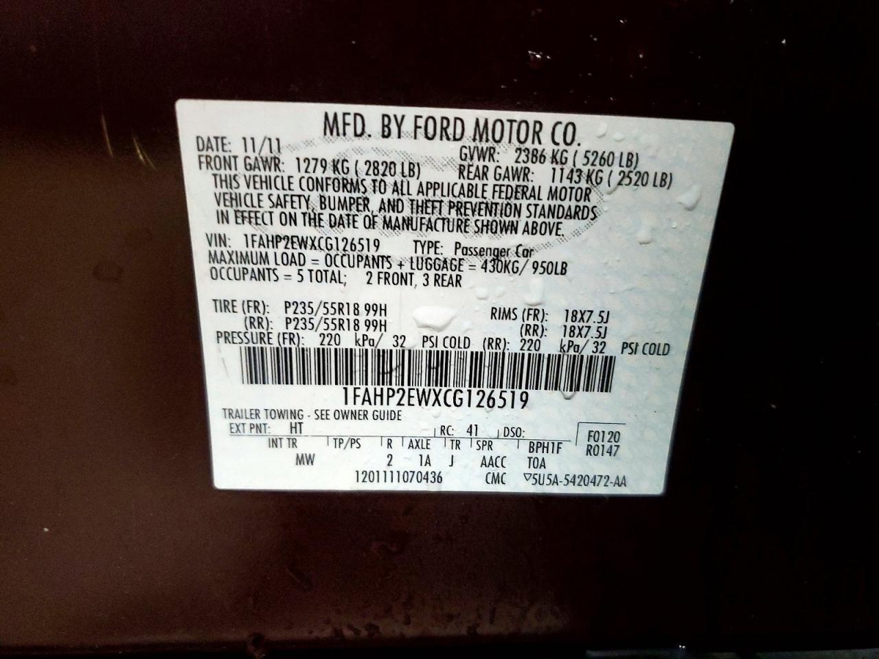 2012 Ford Taurus sel