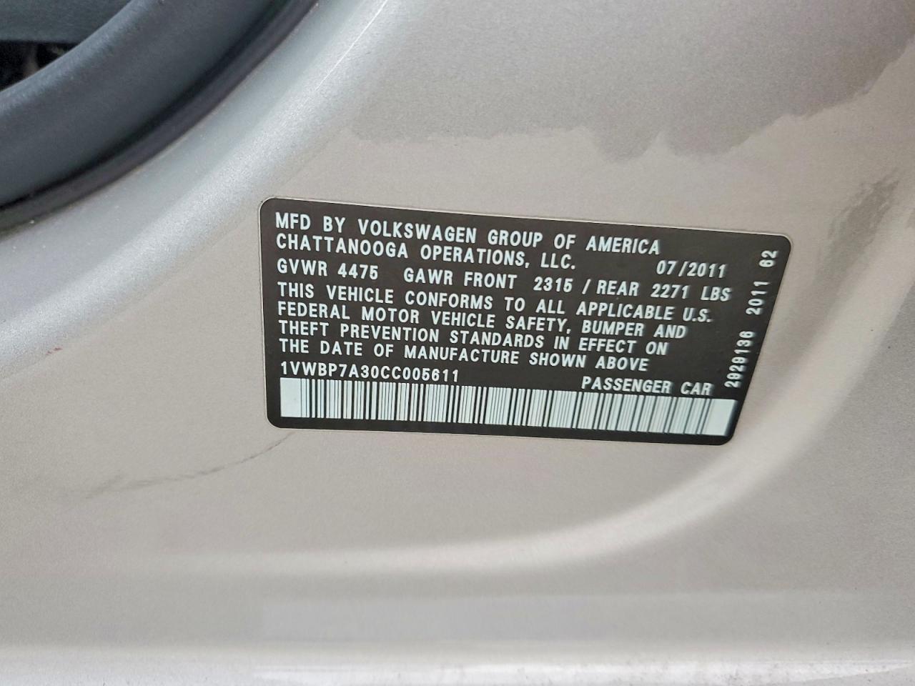 2012 Volkswagen Passat se
