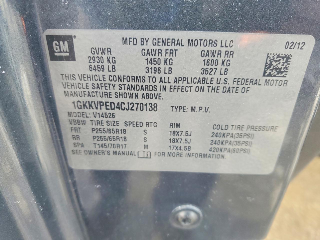 2012 GMC Acadia sle