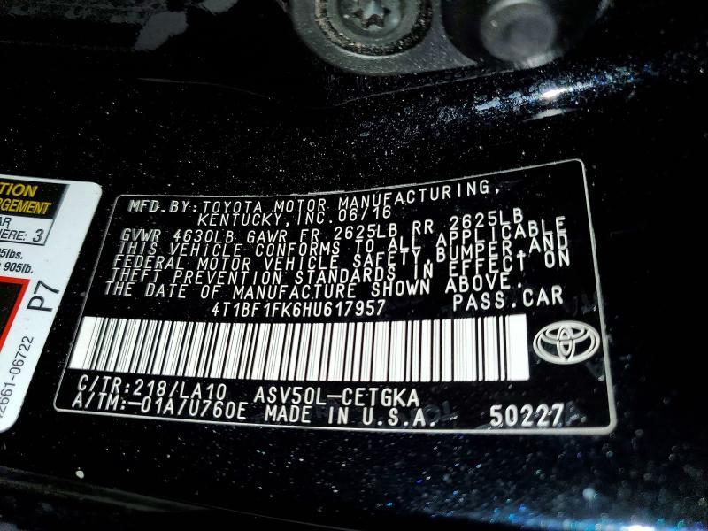 2017 Toyota Camry le