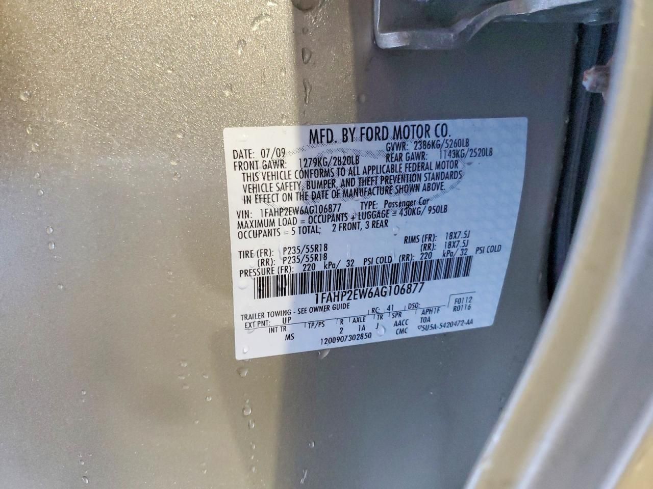 2010 Ford Taurus sel