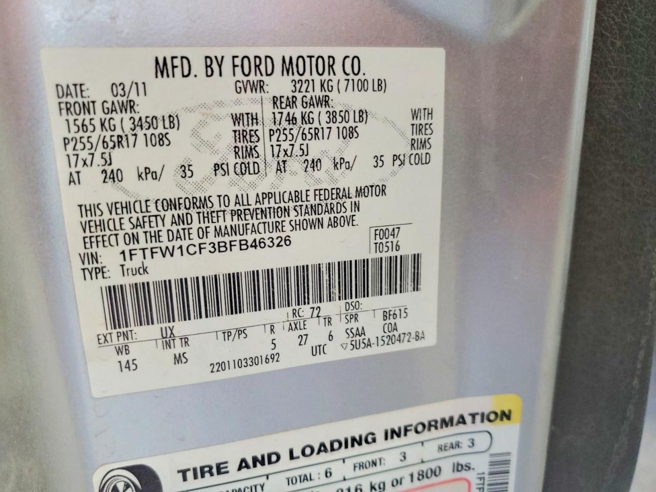 2011 Ford F150 Supercrew