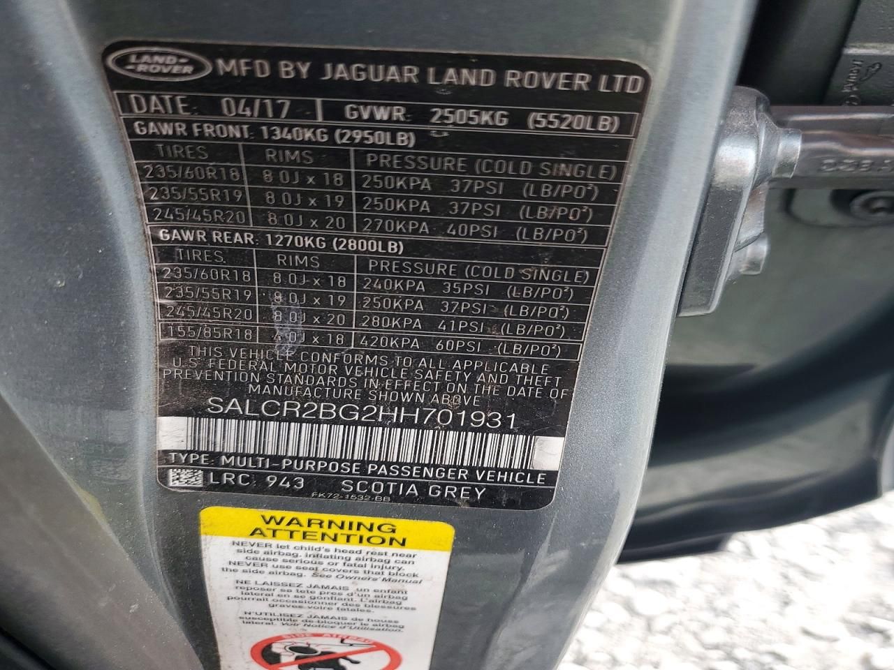 2017 Land Rover Discovery Sport hse