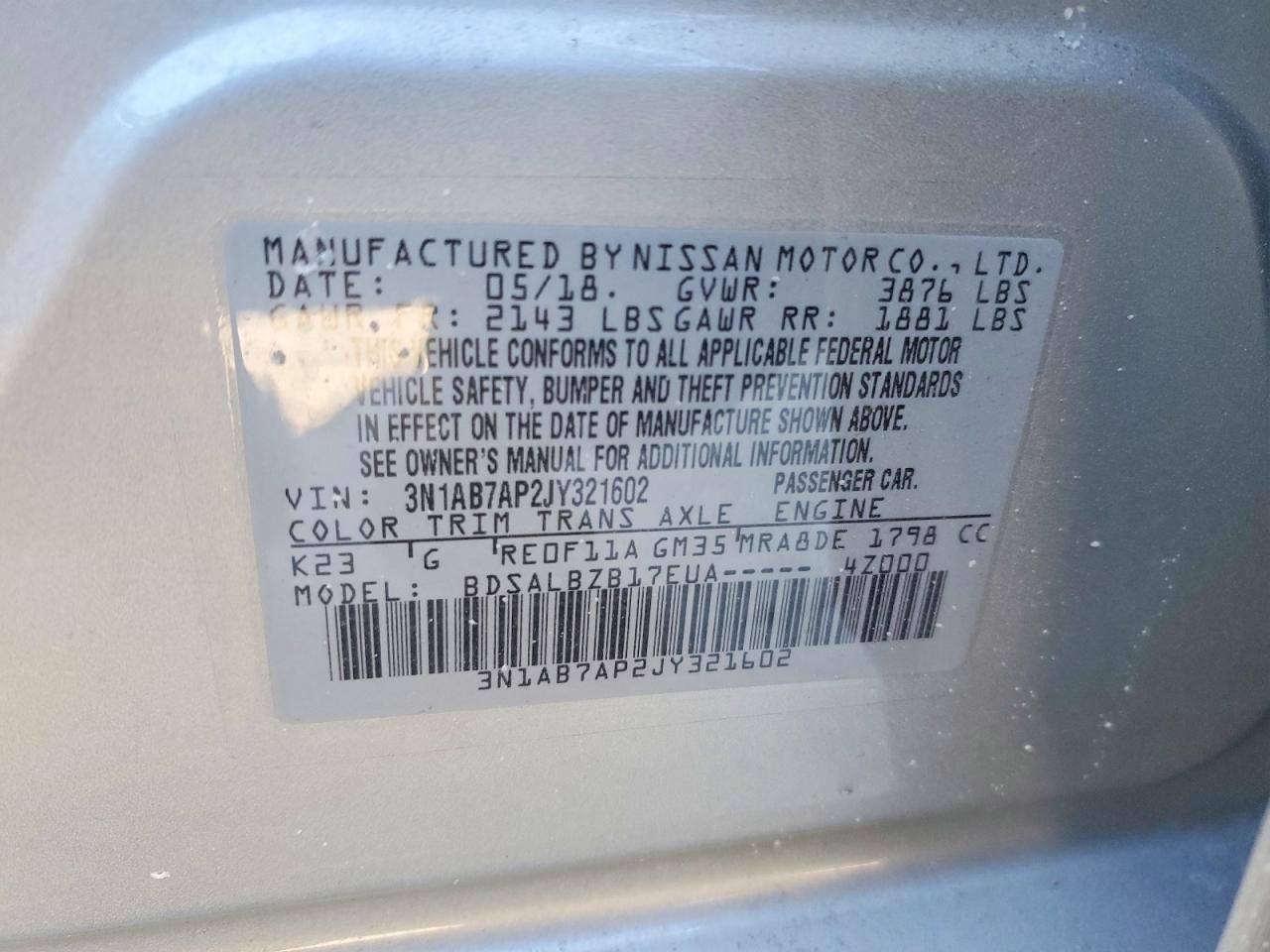 2018 Nissan Sentra s