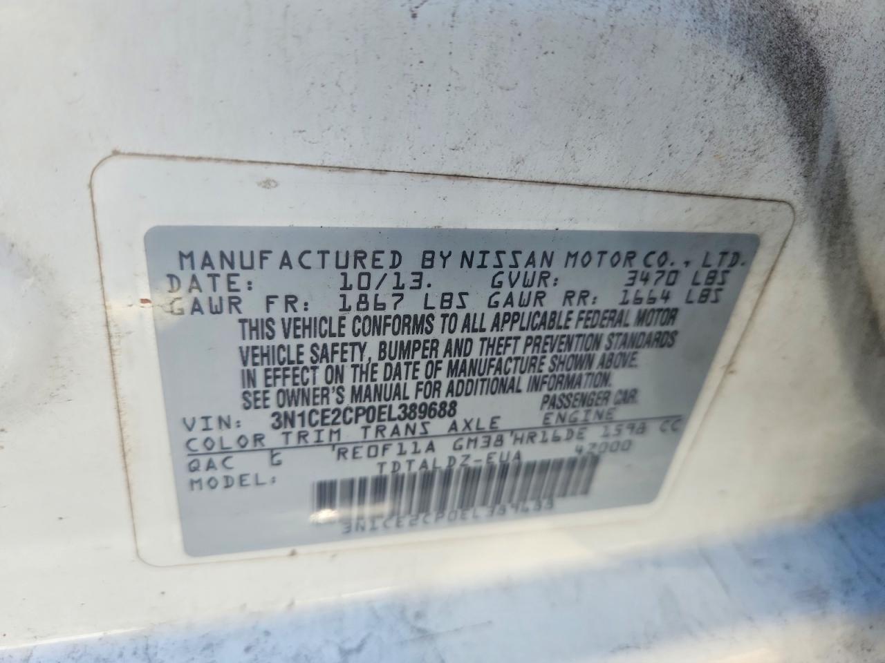 2014 Nissan Versa Note s