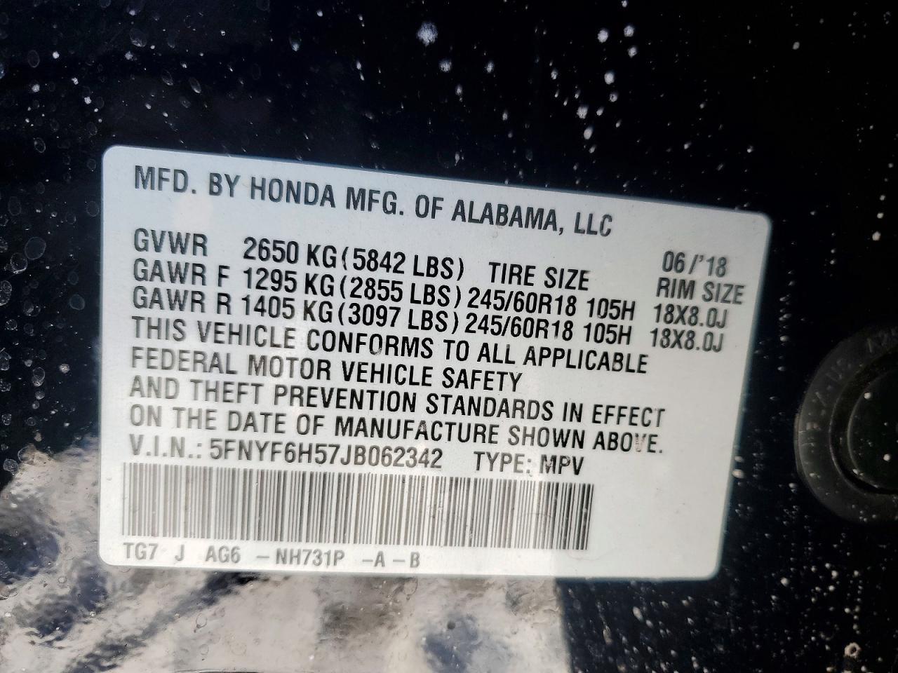 2018 Honda Pilot exl