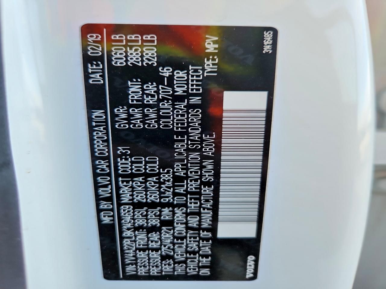 2019 Volvo Xc90 T6 Inscription