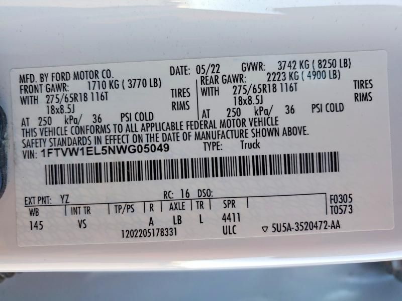 2022 Ford F150 Lightning pro