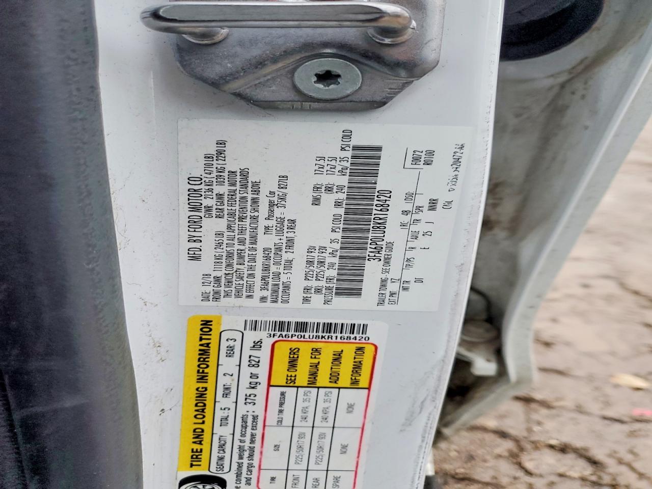 2019 Ford Fusion se