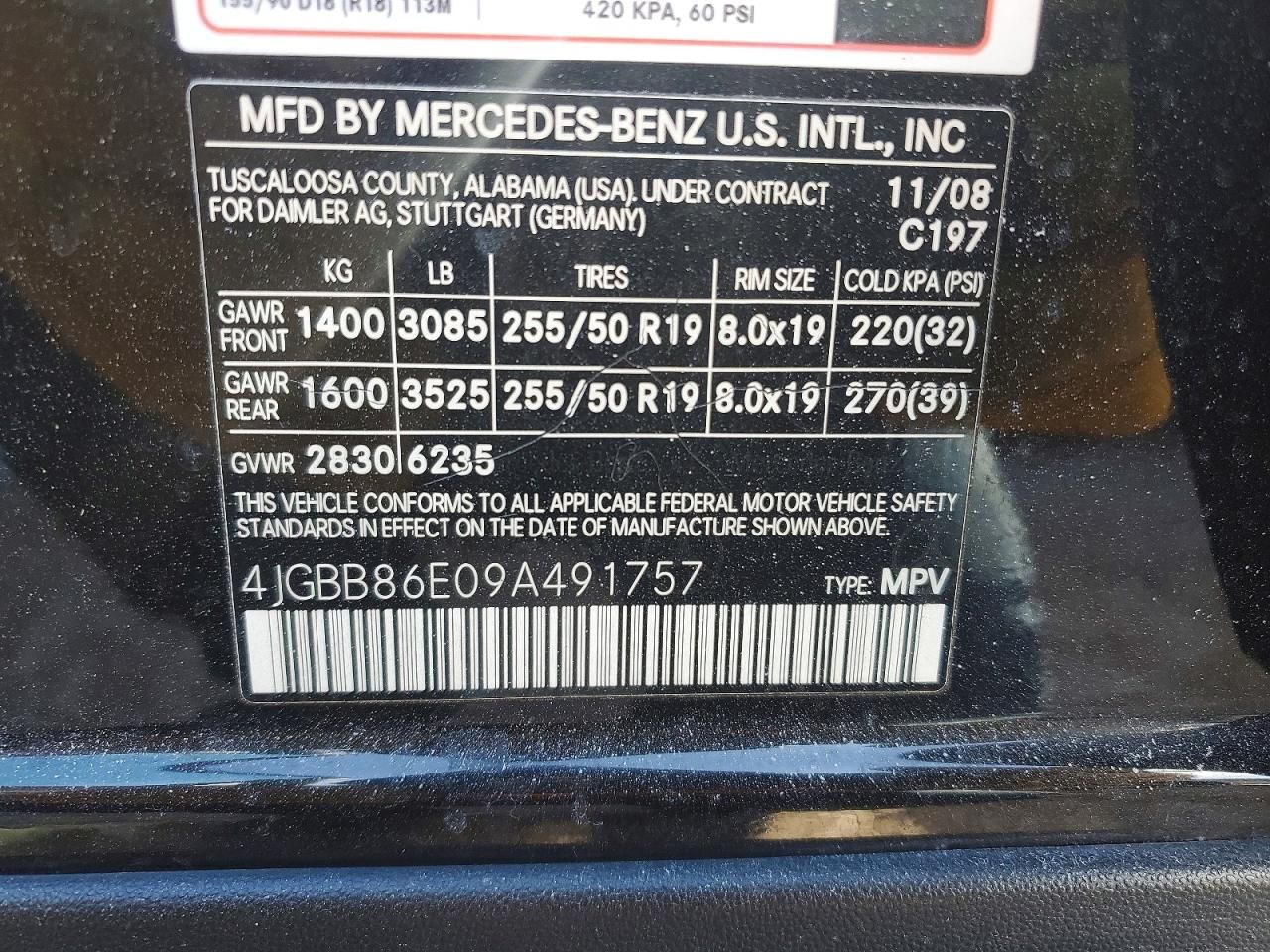 2009 Mercedes-Benz Ml 350