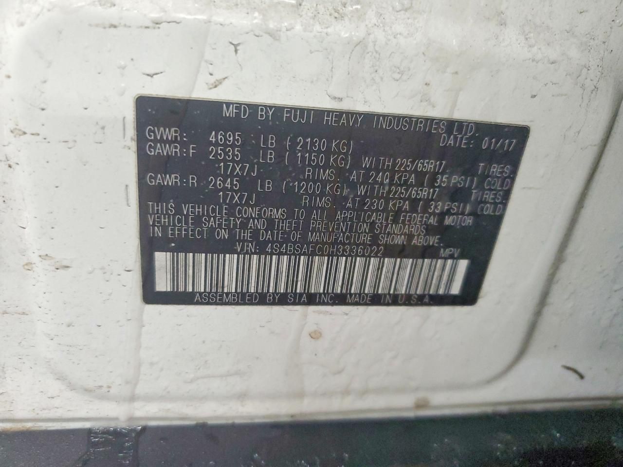 2017 Subaru Outback 2.5i Premium