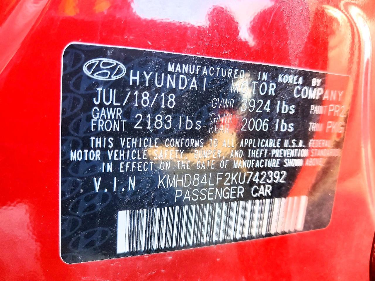 2019 Hyundai Elantra sel
