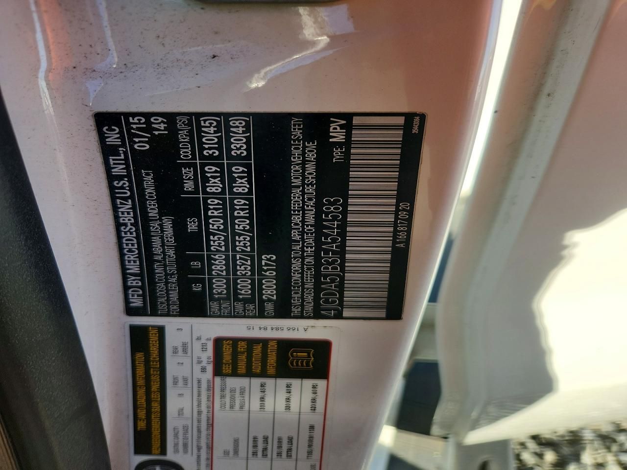 2015 Mercedes-Benz Ml 350