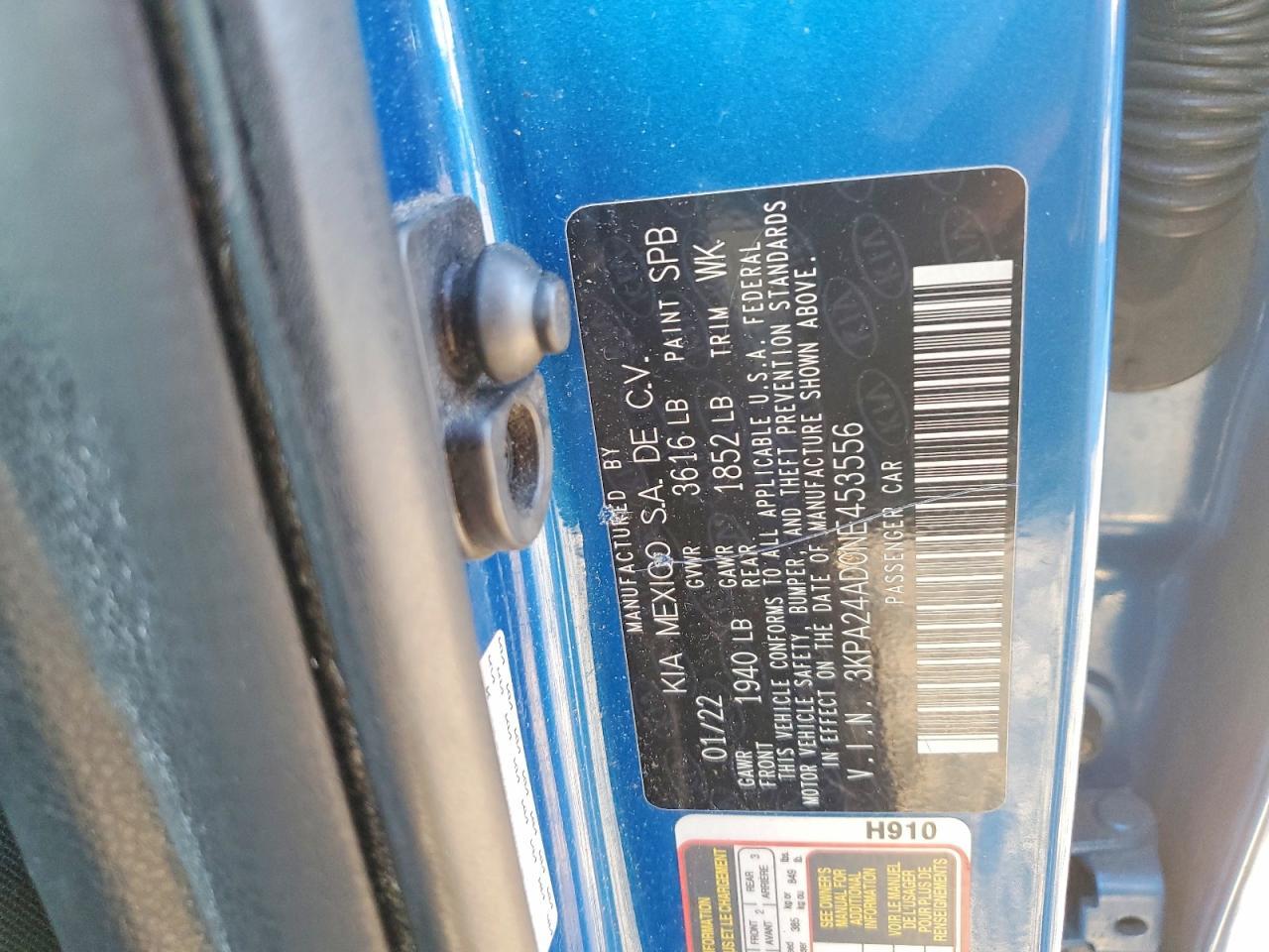 2022 KIA Rio lx