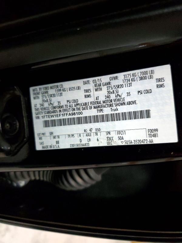 2015 Ford F150 Supercrew