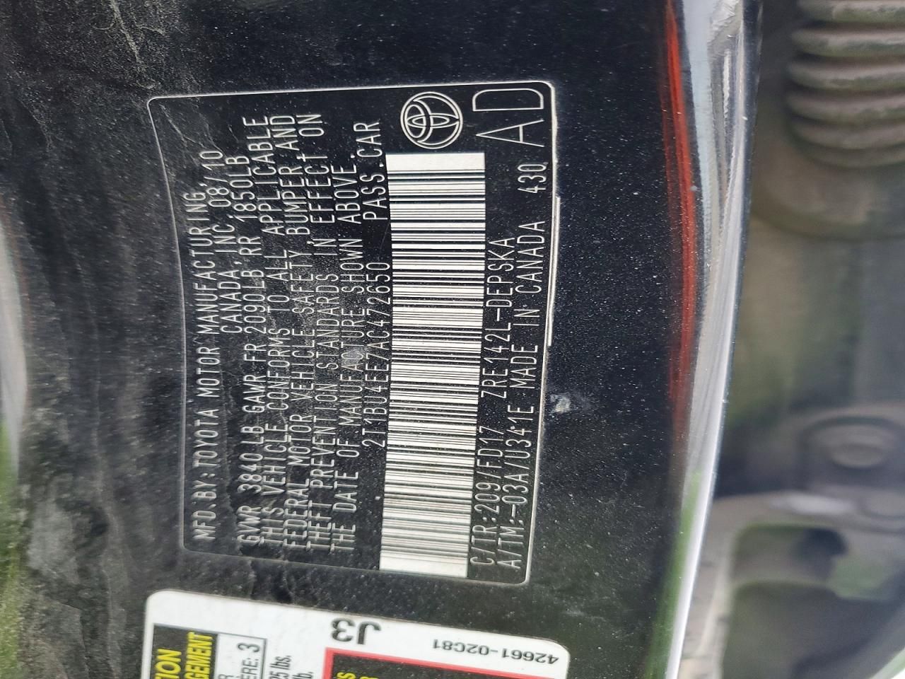 2010 Toyota Corolla Base