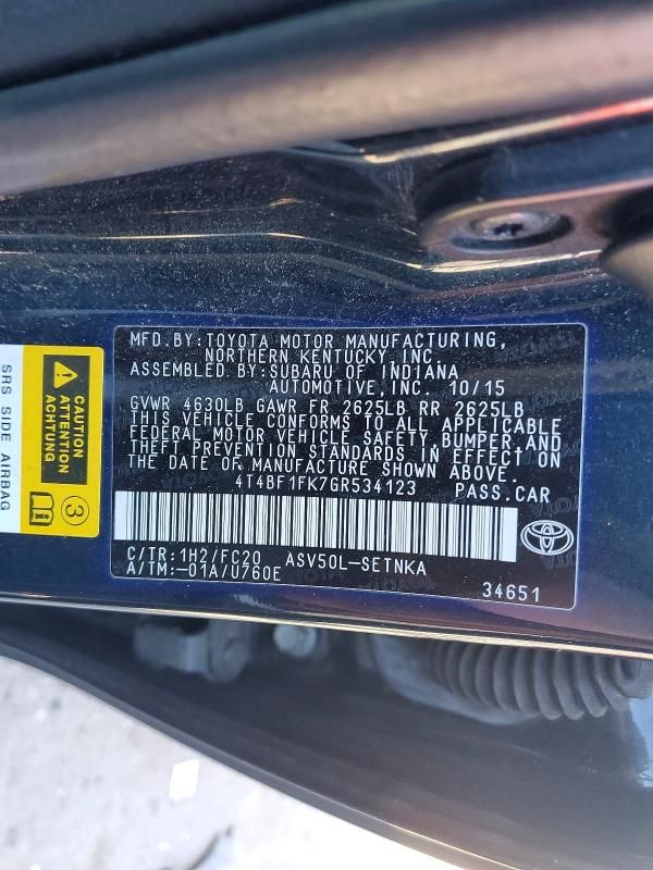 2016 Toyota Camry le