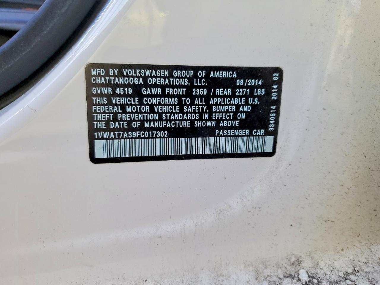 2015 Volkswagen Passat s