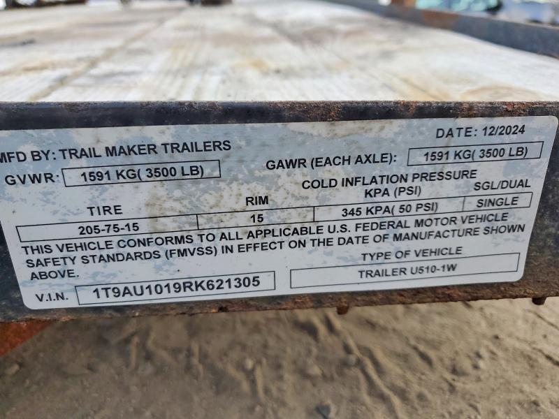 2025 Trailers Lmaker U510-1W Utility Trailer