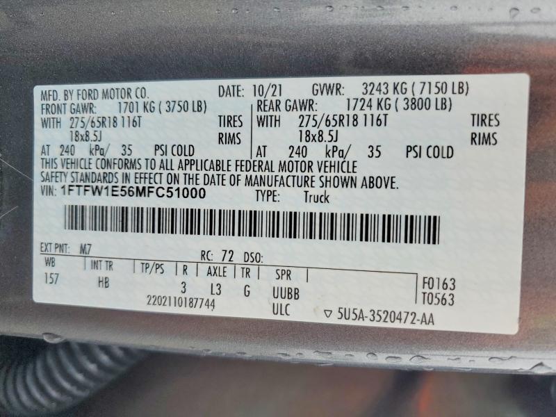 2021 Ford F150 Supercrew