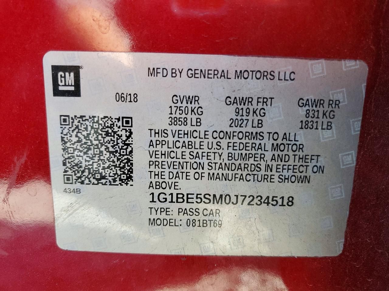 2018 Chevrolet Cruze lt