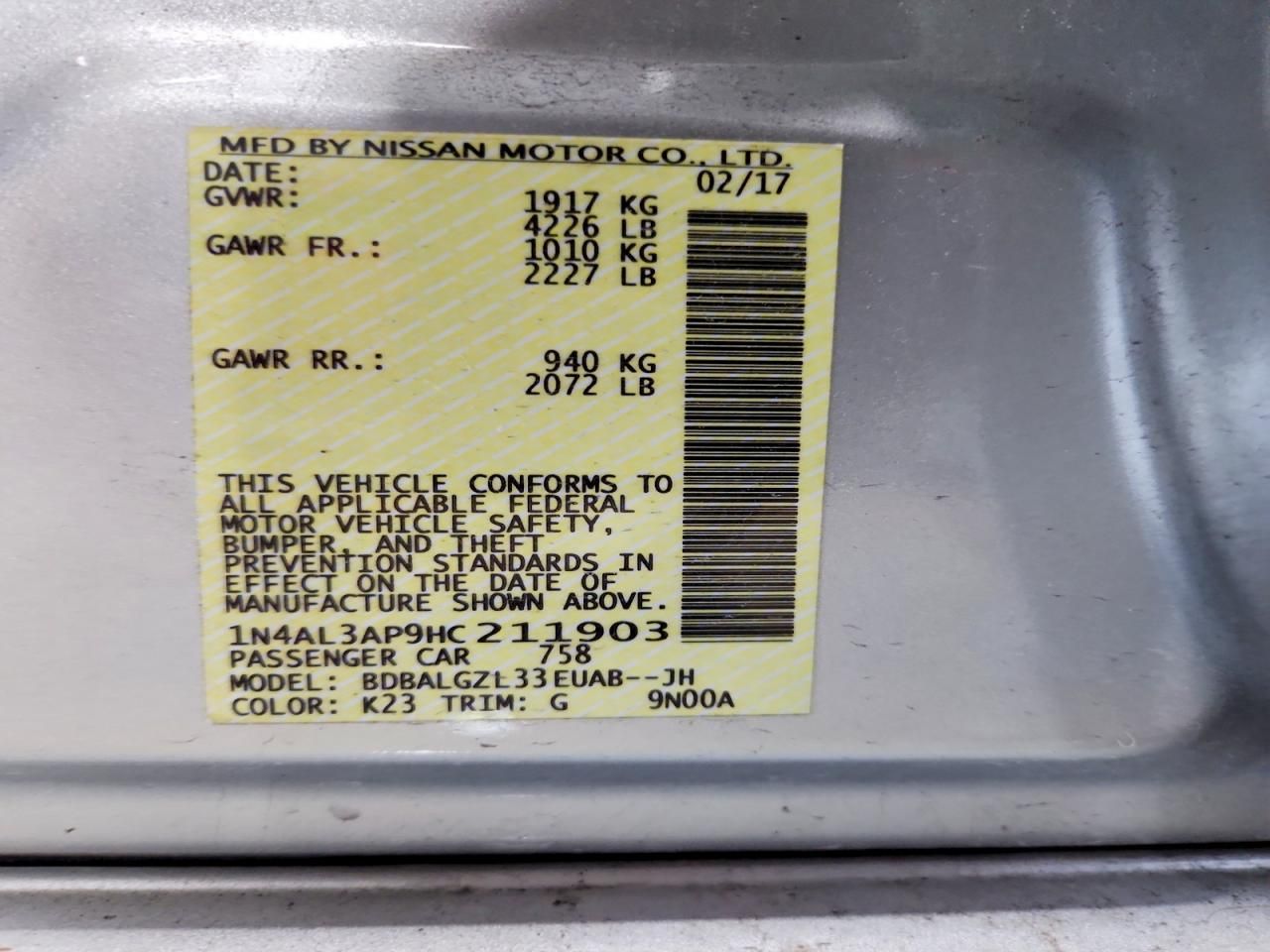 2017 Nissan Altima 2.5