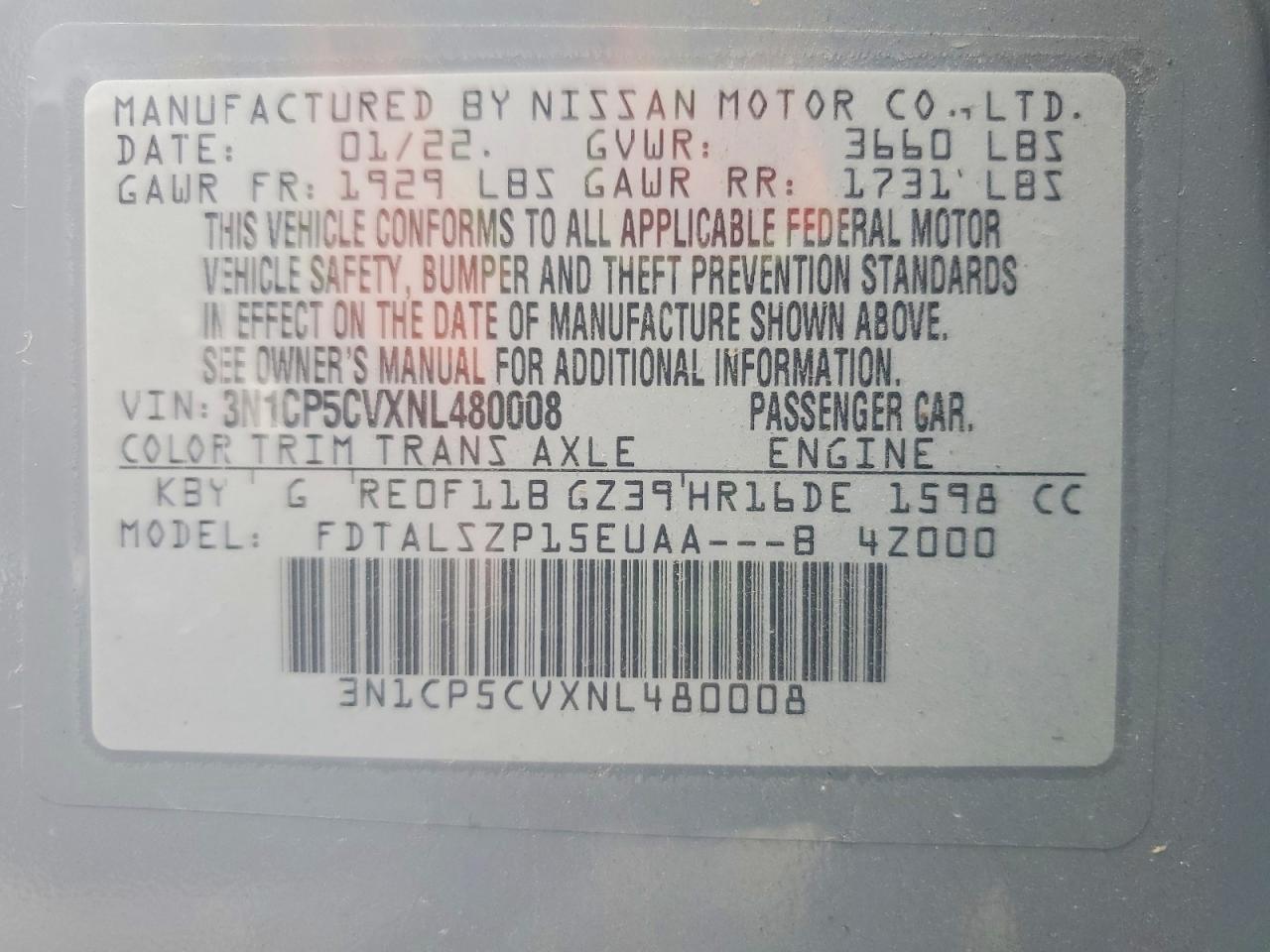 2022 Nissan Kicks sv