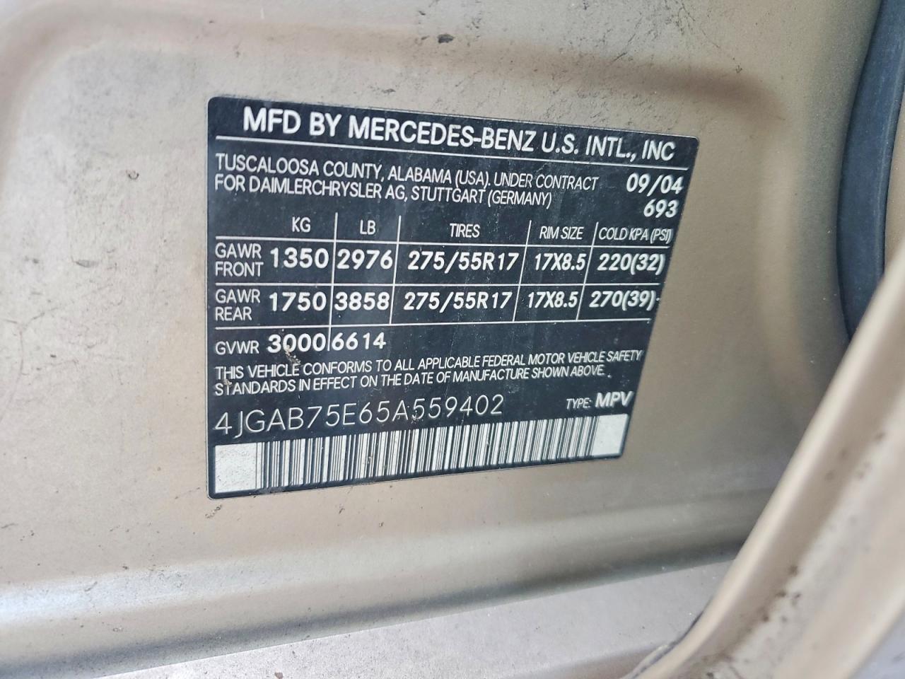 2005 Mercedes-Benz Ml 500