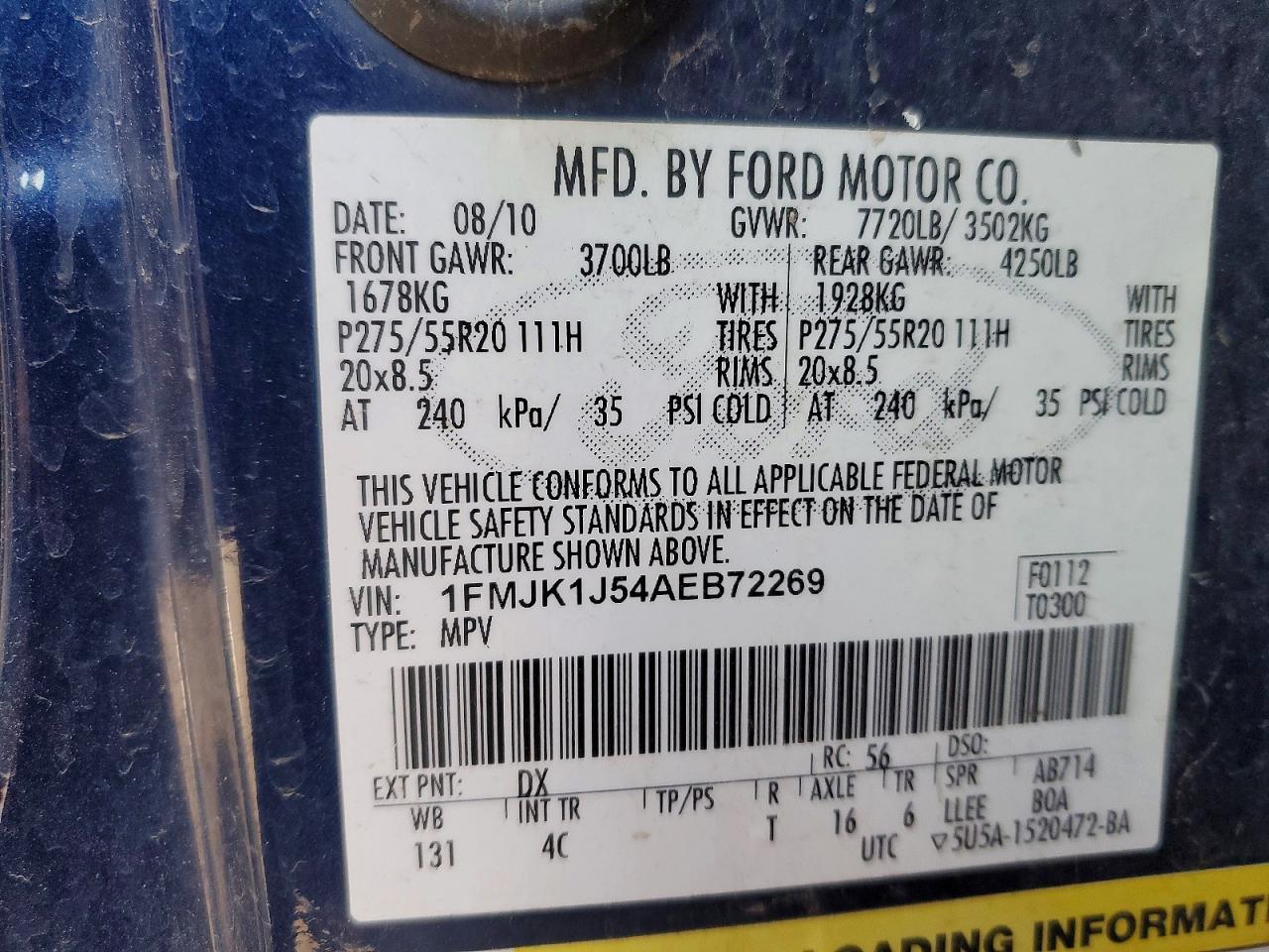 2010 Ford Expedition el Eddie Bauer