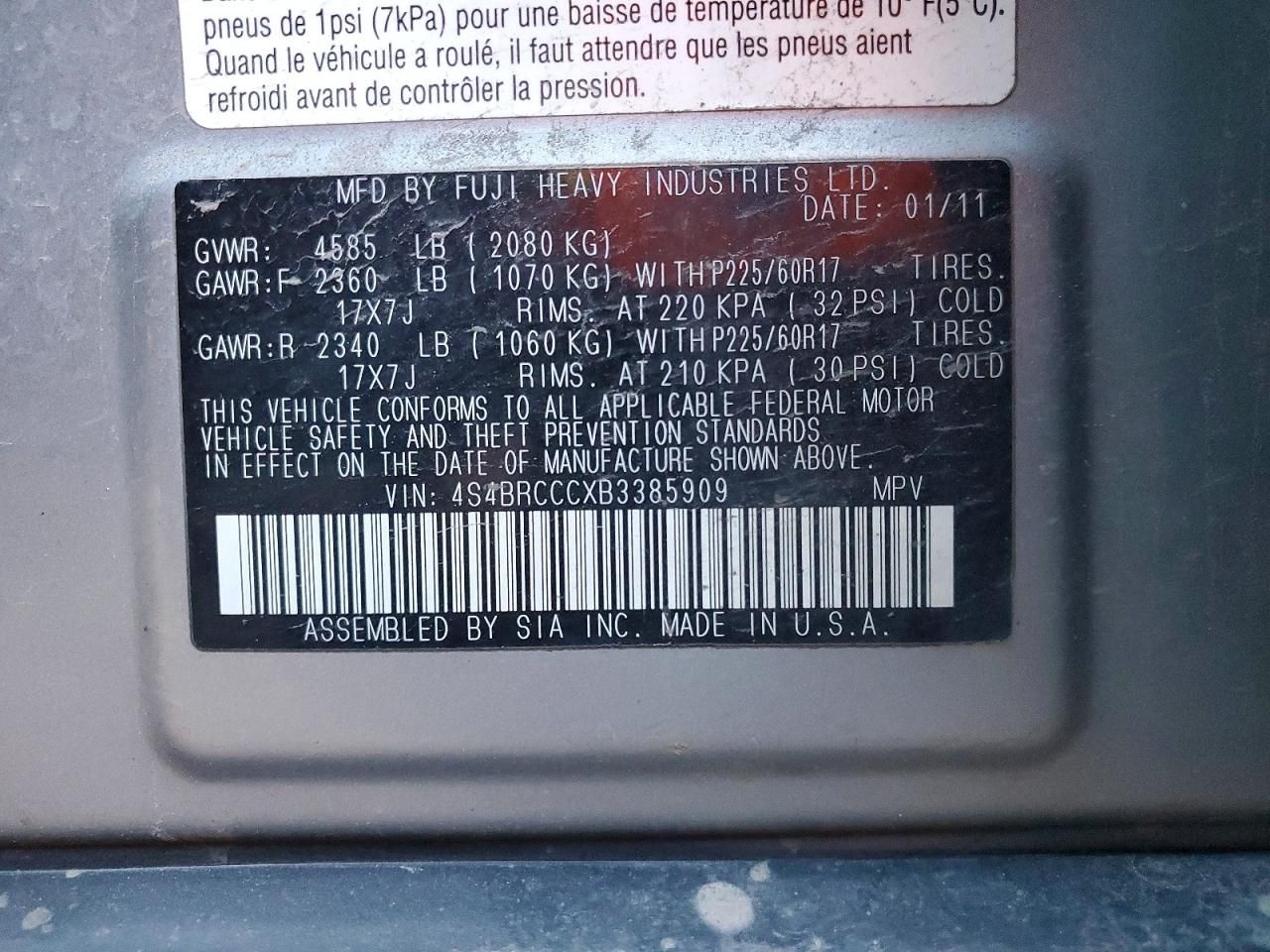 2011 Subaru Outback 2.5i Premium