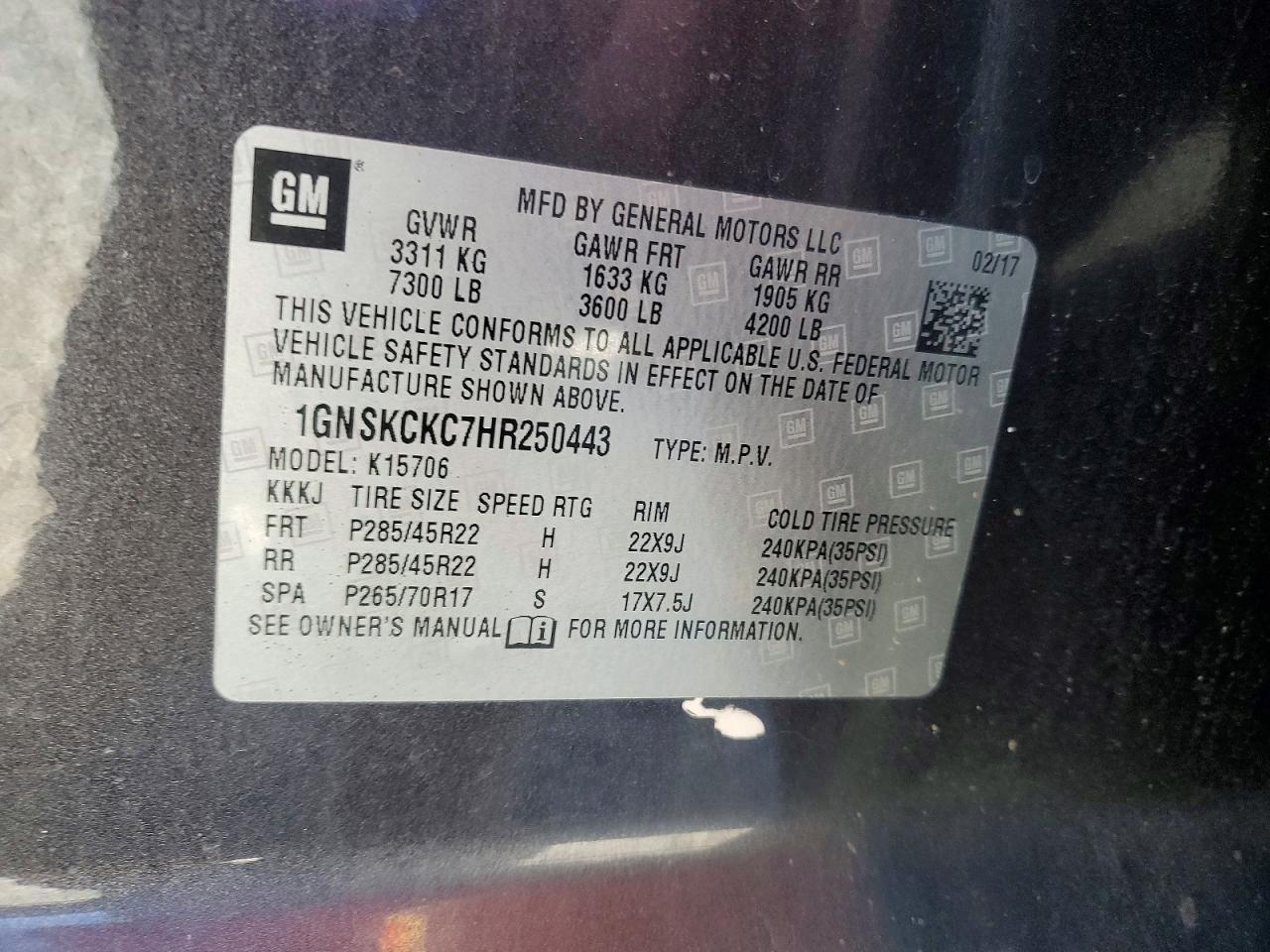 2017 Chevrolet Tahoe K1500 Premier