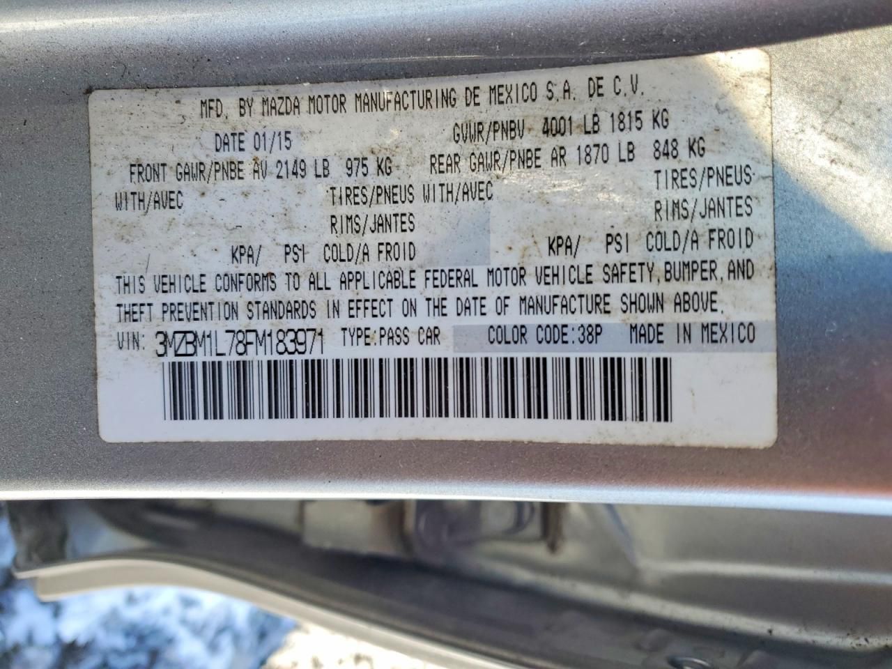 2015 Mazda 3 Touring