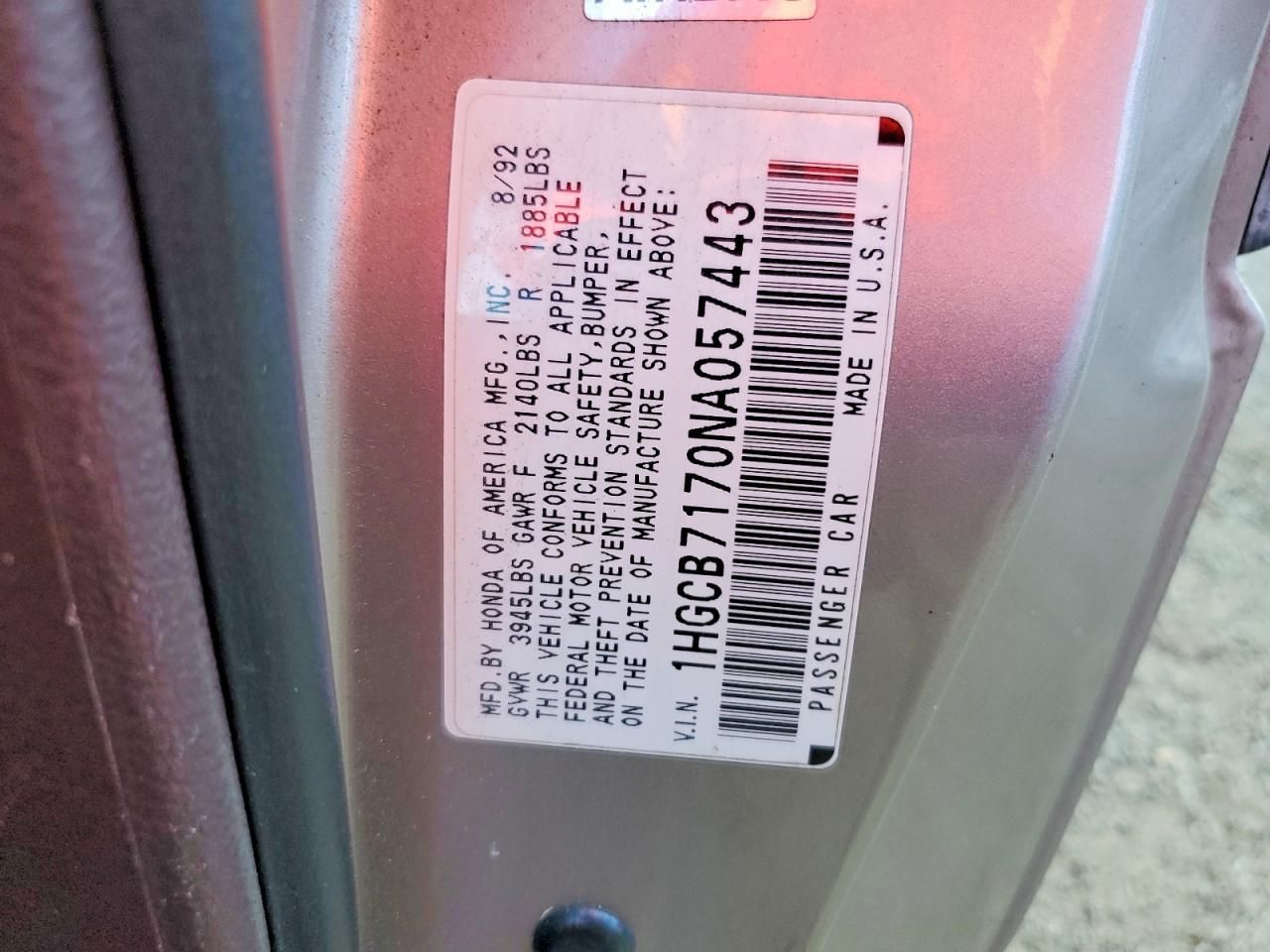 1992 Honda Accord ex