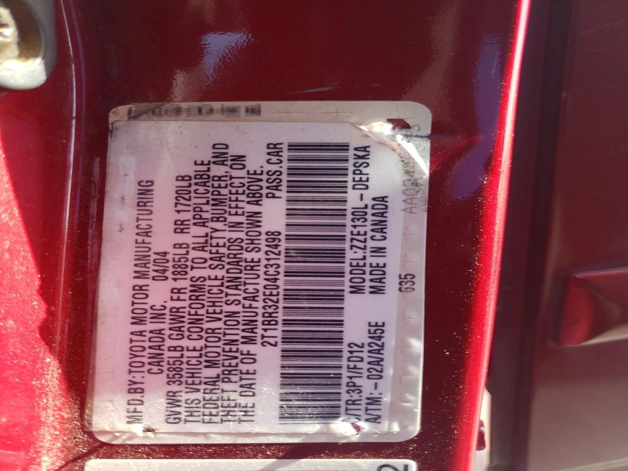 2004 Toyota Corolla ce