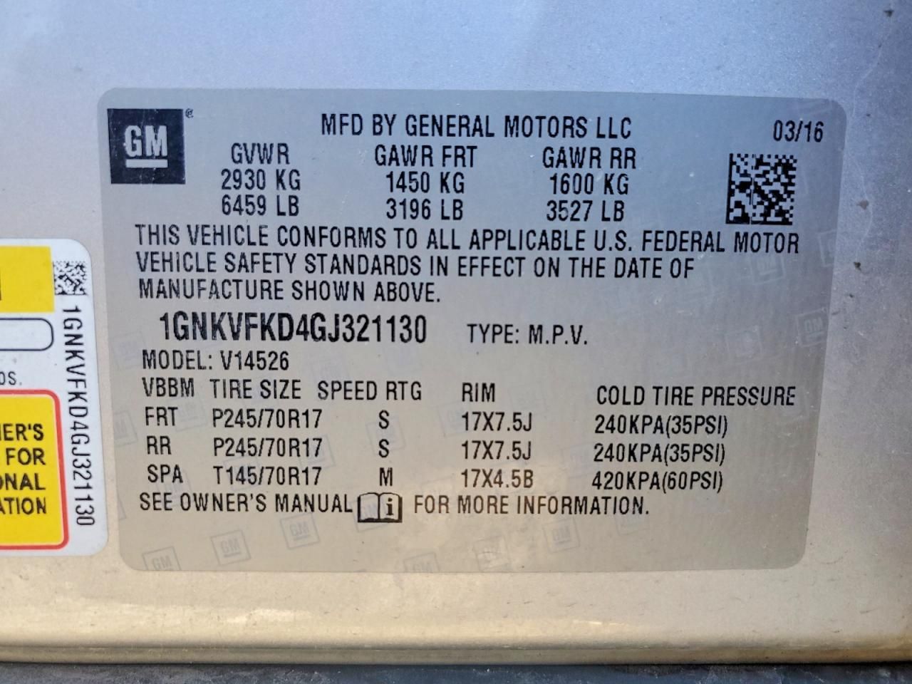 2016 Chevrolet Traverse ls