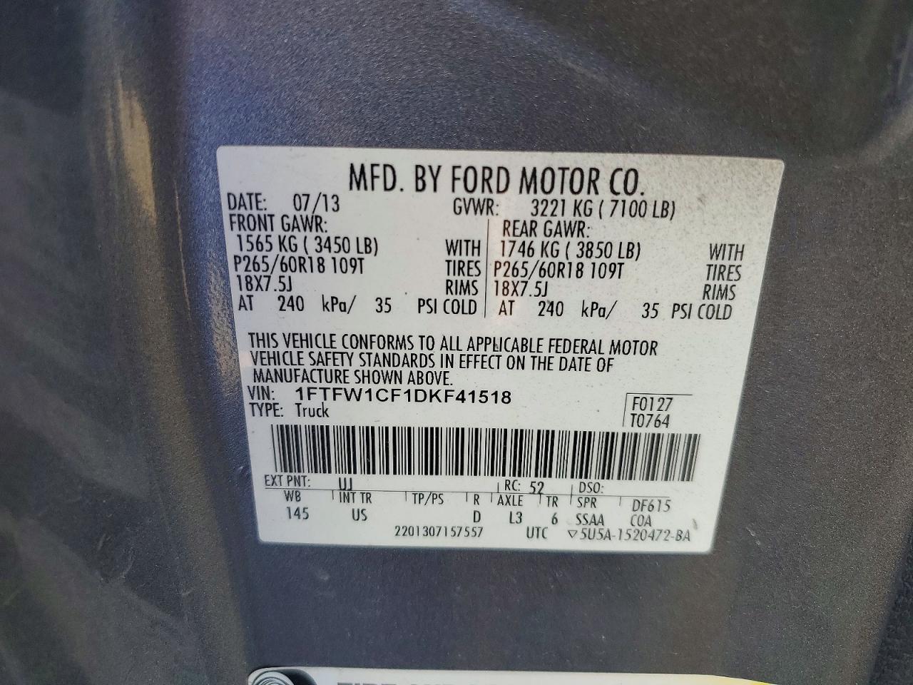 2013 Ford F150 Supercrew