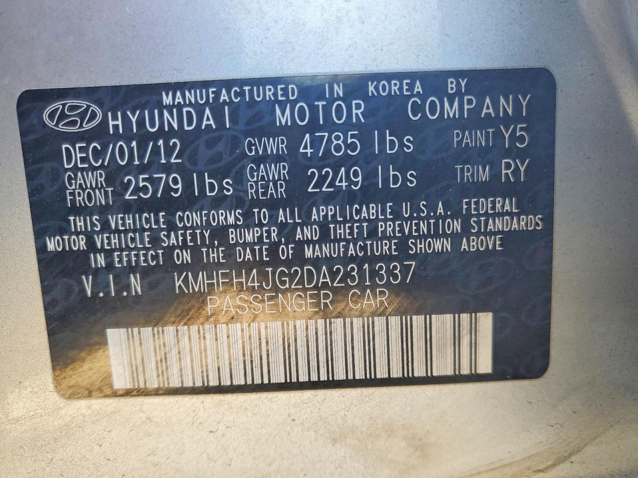 2013 Hyundai Azera gls