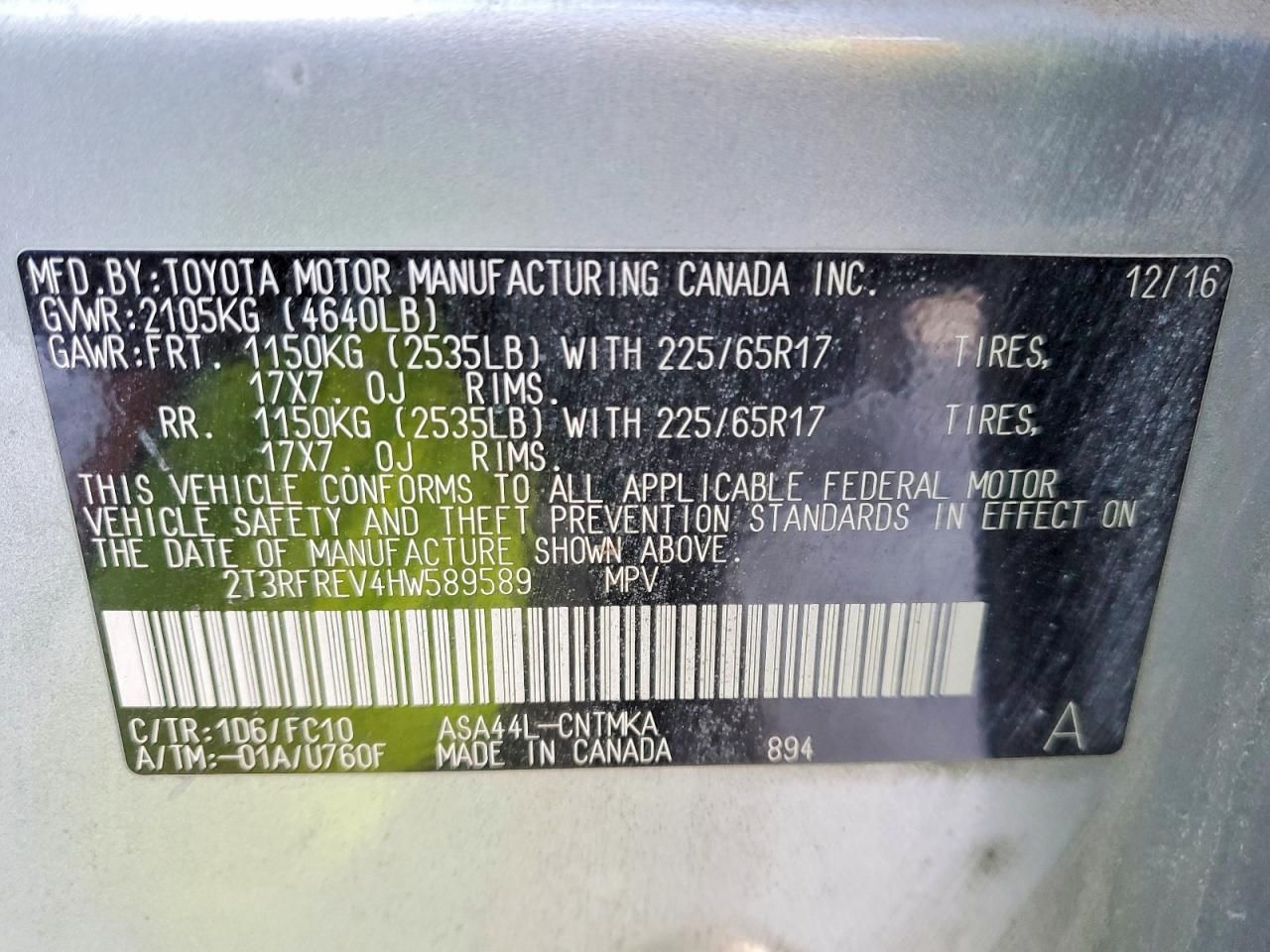 2017 Toyota Rav4 xle