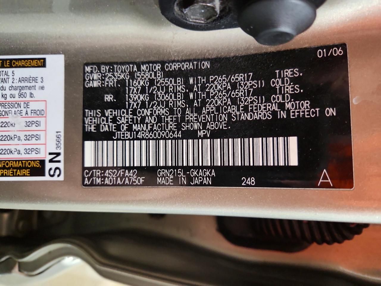 2006 Toyota 4runner SR5