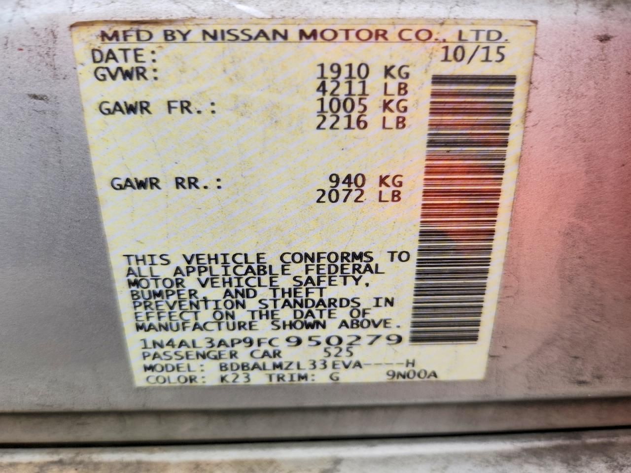 2015 Nissan Altima 2.5