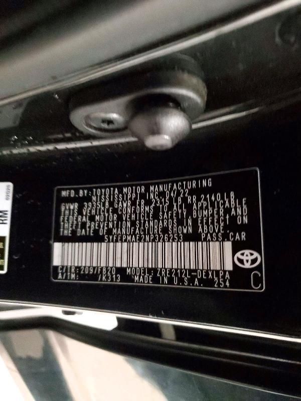 2022 Toyota Corolla le